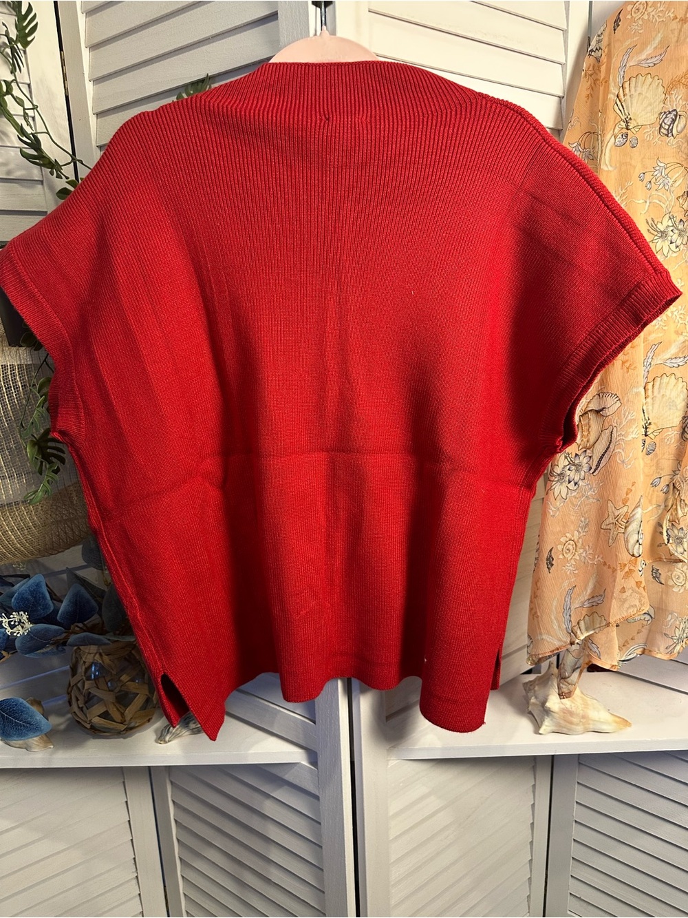 JODIFL Crimson Red Mock Neck Oversized Pullover - Picture 3 of 4